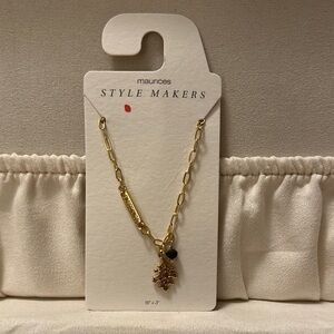 Maurices Gold Leaf Charm Necklace